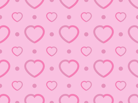 Hearts seamless pattern for Valentine's day. Hearts on a pink background. For printing on paper, advertising materials and fabric. Vector illustrationのイラスト素材