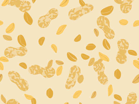 Peanut seamless pattern. Roasted peanuts. Background design for printing on wrappers, packaging,...