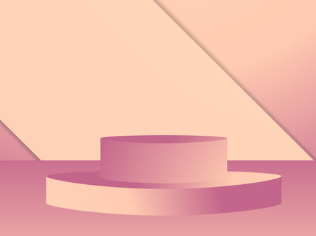 3d podium in a minimalistic style with geometric shapes. Gradient podium for product presentation. Advertising pedestal, layout. Vector illustrationのイラスト素材