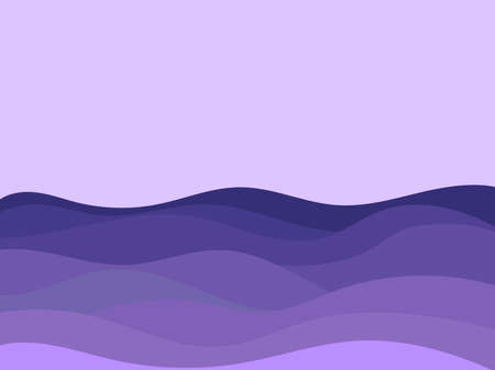 Wavy landscape in a minimalistic style. Landscape with hills. Boho decor for prints, posters and interior design. Mid Century modern decor. Trend style. Vector illustrationのイラスト素材