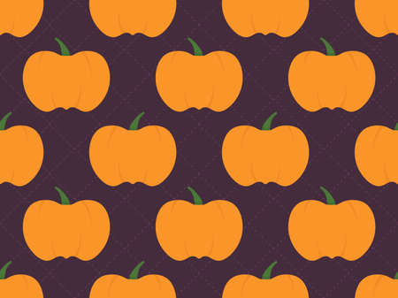 Pumpkins seamless pattern. Autumn background with pumpkins, beautiful design for Halloween and Thanksgiving. Design for wrapping paper, banners, posters and advertising materials. Vector illustrationのイラスト素材