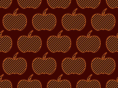 Pumpkins seamless pattern. Autumn background with pumpkins, beautiful design for Halloween and Thanksgiving. Design for wrapping paper, banners, posters and advertising materials. Vector illustrationのイラスト素材
