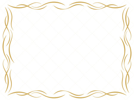 Art Nouveau frame. Vintage linear border with curlicues. Art deco design a template for invitations, leaflets and greeting cards. The style of the 1920s - 1930s. Vector illustrationのイラスト素材