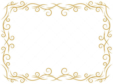 Art Nouveau frame. Vintage linear border with curlicues. Art deco design a template for invitations, leaflets and greeting cards. The style of the 1920s - 1930s. Vector illustrationのイラスト素材