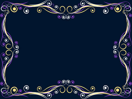 Victorian frame with swirls. Ornament in the Art Nouveau style. Vintage decorative art deco frame. Create a template for invitations, flyers and greeting cards. 1920s style Vector illustrationのイラスト素材