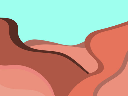 Desert wavy landscape with dunes in a minimalist style. flat design. Boho decor for prints, posters...