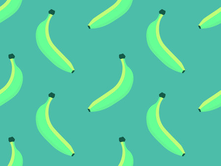 Bananas seamless pattern. Green bananas in flat style. Design for printing on fabric, banners and...