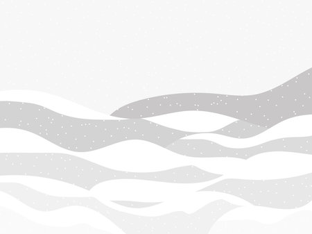 Winter landscape with snowy hills. Mountain landscape in flat style, winter cold weather. View of the snowy hills. Design for posters, travel agencies and promotional items. vector illustrationのイラスト素材