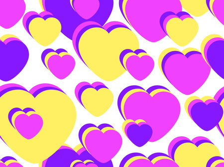 Seamless pattern with hearts on a white background. Happy Valentine's Day, February 14th. Festive design for greeting cards, wrapping paper, promotional materials and banner. vector illustrationのイラスト素材