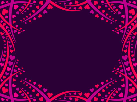 Frame of hearts for Valentine's Day. red heart border. Horizontal frame made of hearts with space for text. Create a template for invitations, flyers and greeting cards. vector illustrationのイラスト素材