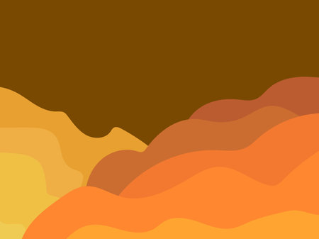 Night mountain landscape view, minimalistic flat style. Wavy landscape with boho style. Design for posters, banners, book covers and interior design. Modern mid-century decor. vector illustrationのイラスト素材