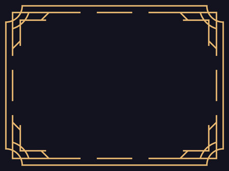 art deco frame. Vintage linear border. Design a template for invitations, leaflets and greeting cards. The style of the 1920s - 1930s. vector illustrationのイラスト素材