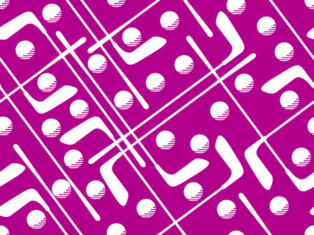 Seamless pattern with golf clubs and balls. Golf putter and a golf ball in a minimalist style. Design for typography, banners and posters, promotional items. vector illustrationのイラスト素材