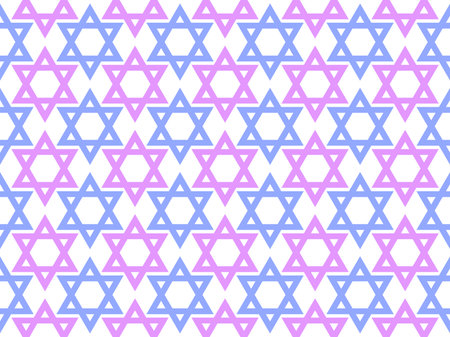 Hanukkah seamless pattern with stars of David. Hanukkah is a Jewish holiday. Stars of David on a white background. Design for posters, banners and promotional products. Vector illustrationのイラスト素材