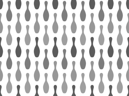 Bowling pins seamless pattern. Bowling pin silhouette. Design for wallpapers, banners and posters. Vector illustrationのイラスト素材