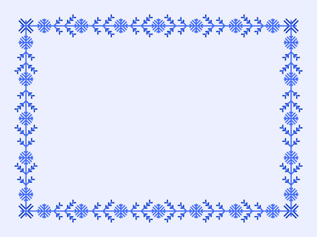 Snowflakes frame for Christmas and New Year greetings. Winter frame with snowflakes in geometric line art style. Design for greeting cards, flyers and invitations. Vector illustrationのイラスト素材