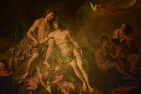 Lower Concert room painting at Am Neuen Palais in Potsdamのeditorial素材