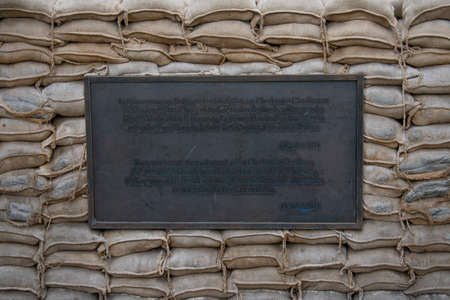 Closeup of checkpoint charlie in Berlinのeditorial素材