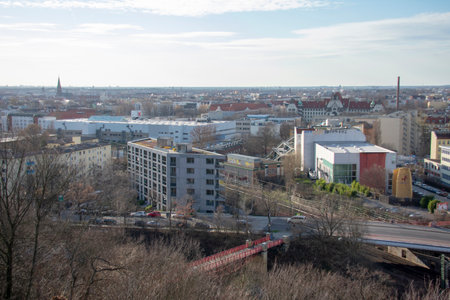 View of Berlin from Flakturm III in Volkspark Humboldthain Berlinのeditorial素材