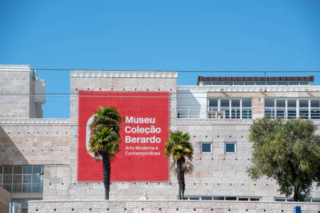 Landscape of Lisbon contemporary art museum on a sunny day in Lisbonのeditorial素材