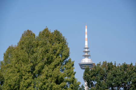 Landscape of Fernsehturm TV tower Mannheim Baden Wurttemburg