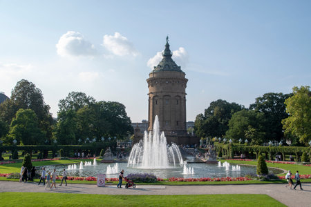 Landscape of wasserturm Water tower Mannheim Baden Wurttemburg