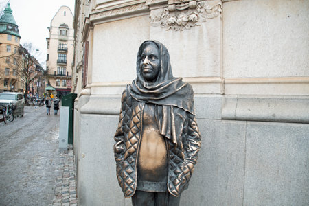 Landscae of Kungliga Dramatiska Teatern or THe Royal Dramatic Theater in Stockholm Swedenのeditorial素材