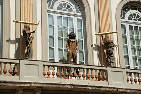 Landscape of Theater Museum exterior of Salvador Dali during summer in Figueres Catalonia Spainのeditorial素材