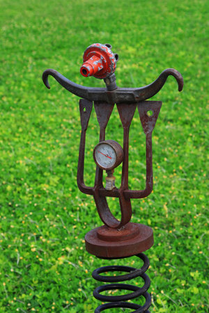 an abstract object on the grassland の写真素材