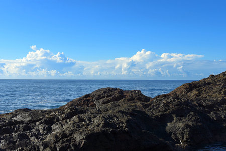 Distant clouds on horizon