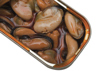 can of pickled musselsの写真素材