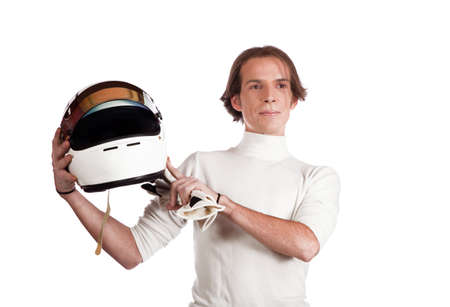 teaching young pilot helmetの写真素材