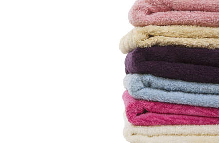 multicolored pile of towelsの写真素材