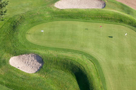 Holes and bunkers on the golf courseのeditorial素材