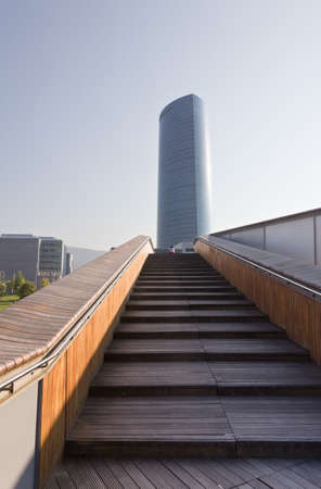 Bilbao, Spain - September 7, 2012: Tower of power company Iberdrola in Bilbao, Spain, in September 7, 2012. It is the most important business center of the city.のeditorial素材