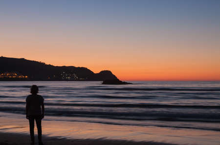 Sunset on the beachの写真素材