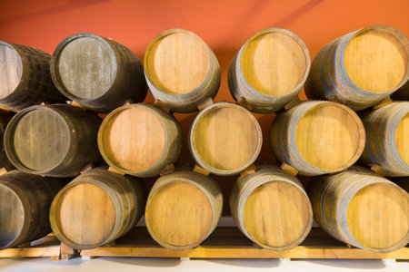 Deposits of wine in a cellar