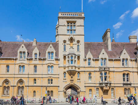 Oxford, UK - May 15, 2016; Facade of Balliol College, the oldest college of Oxfordのeditorial素材