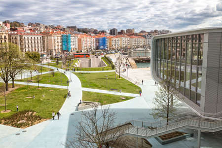 Santander, Spain - April 4, 2018; View of Santander, from the terrace of the Botin Buildingのeditorial素材