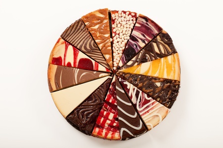 14 different slices of cheesecake to make a compleat pie の写真素材