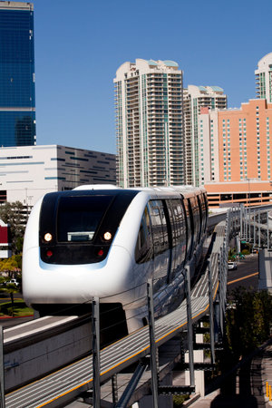 Public transportation with an electric monorail train system