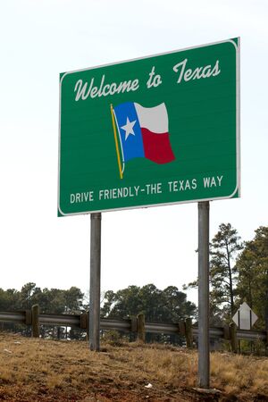Welcome to Texas road signの写真素材