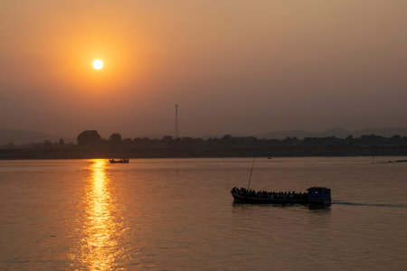 View of sunset in Mandalay city a Myanmar
