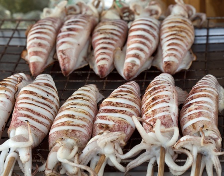 Squid BBQ, seafoodの写真素材