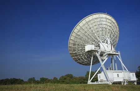 Radar dish with blue sky.の写真素材