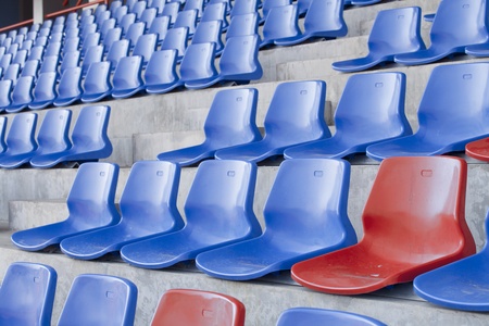 Blue chair. On the miraculous. To watch a sporting event.のeditorial素材