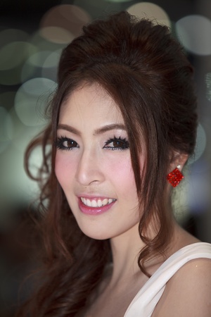 Bangkok, Thailand - March 28: female model posing near a car at Bangkok Motor Show 2012 on March 27- Apr 8, 2012のeditorial素材