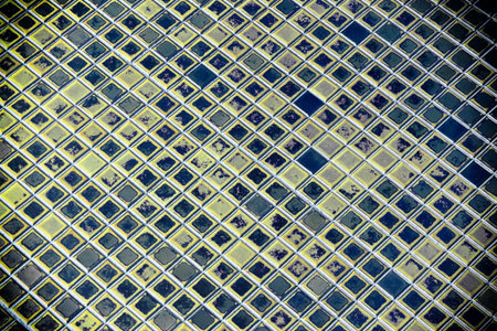 Ancient blue tile texture from out door of temple in Thailand.