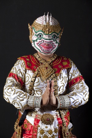 Portrait of hanuman warrior, the god of monkey in ramayana story from hinduism.の写真素材