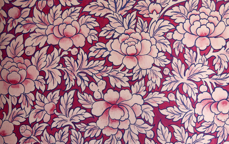 Vintage beautiful color flower pattern on pink background